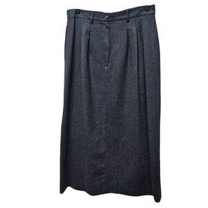 Vintage Mark Shale Gray Wool Long Pencil‎ Skirt Size 12 Button Zip Closure Lined